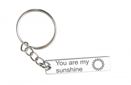 Brelocuri din inox - Breloc personalizat You are my sunshine, Inox, 40x9mm