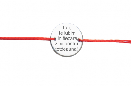 Cadouri personalizate - Bratara Personalizata Tati, te iubim în fiecare zi, Inox, Banut 16mm