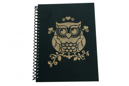 Agende A5 - Agenda personalizata din lemn cu bufnita , A5