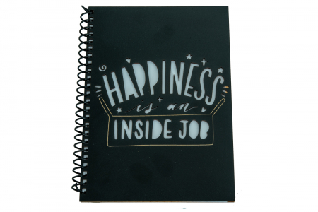 Agende A5 - Agenda personalizata din lemn cu Happiness , A5