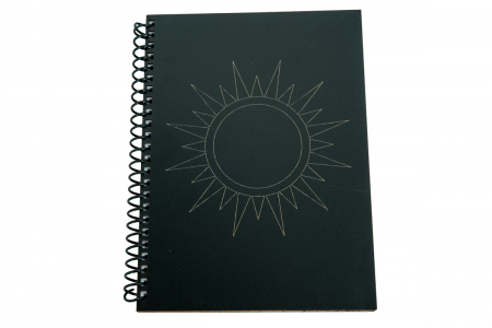 Agende A5 - Agenda personalizata din lemn cu Soare , A5