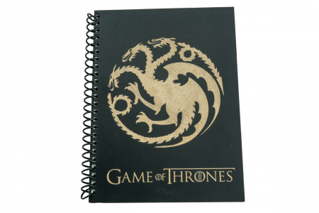 Agende A5 - Agenda personalizata din lemn cu Game of Thrones dragon , A5