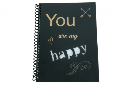 Agende A5 - Agenda personalizata din lemn cu You are my happy, A5