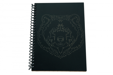 Agende A5 - Agenda personalizata din lemn cu urs , A5