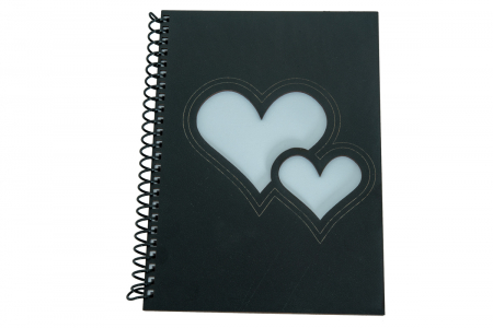 Agende A5 - Agenda personalizata din lemn cu Two hearts, A5