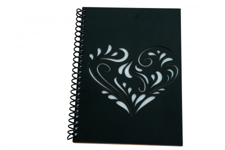 Agende A5 - Agenda personalizata din lemn cu Hearts, A5