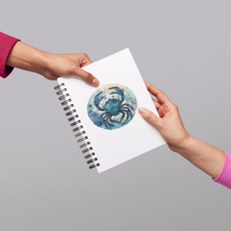 Agende personalizate - Agenda personalizata din lemn cu zodie - Watercolor
