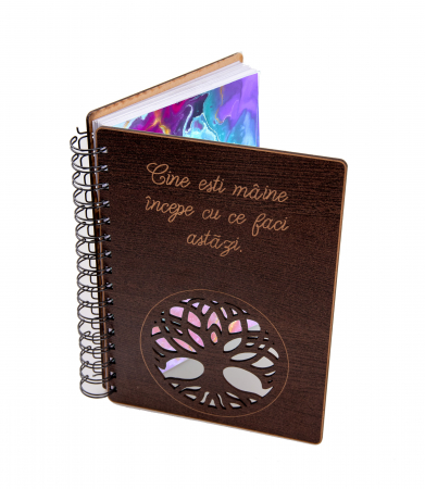 Agenda personalizata din lemn tip planner personalizat Tree of life, 100 pagini [1]