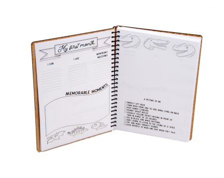 Agenda personalizata din lemn tip planner Jurnalul bebelusului model dinozaur [1]
