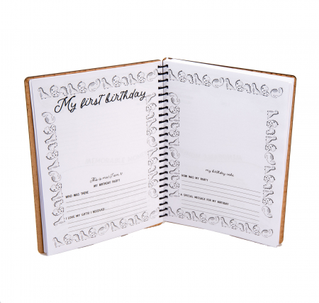Agenda personalizata din lemn tip planner Jurnalul bebelusului model dinozaur [2]