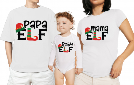 Body pentru bebelusi - Tricouri personalizate cu mesaj Family elf si nume