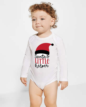Body pentru bebelusi - Body bebelusi personalizat Santas little helper si nume
