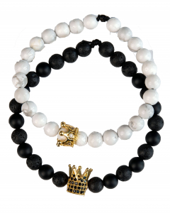 Set bratari cu accesorii Cubic Zirconia, Howlit si onix