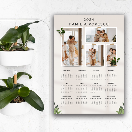 Calendare personalizate - Calendar personalizat tip poster cu 4 poze si mesaj Family