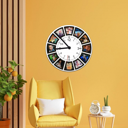 Ceasuri personalizate - Ceas personalizat cu 12 poze 20cm