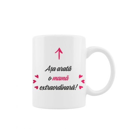 Cani albe si colorate - Cana personalizata Asa arata o mama extraordinara