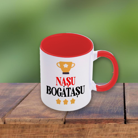 Cani albe si colorate - Cana personalizata Nasu Bogatasu