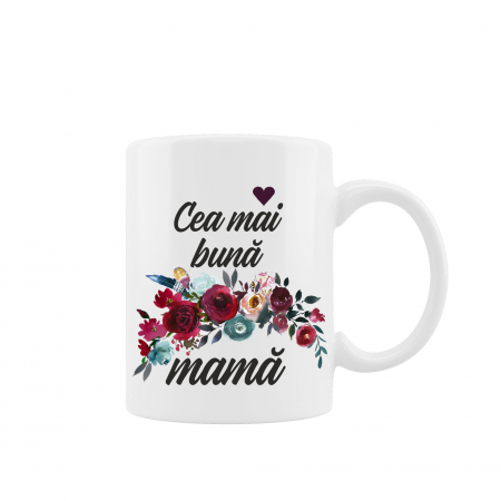 Cani albe si colorate - Cana personalizata Cea mai buna mama