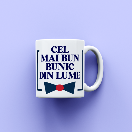 Cani albe si colorate - Cana personalizata Cel mai bun bunic