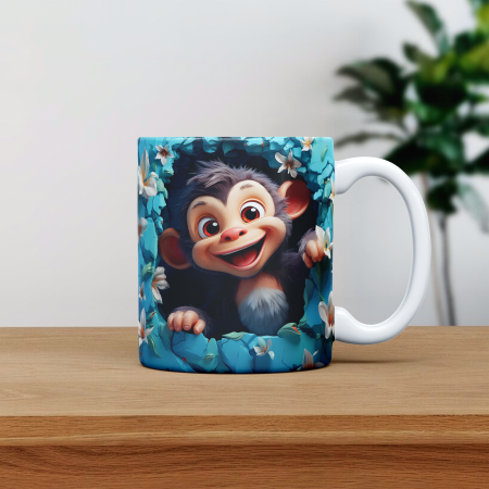 Cani pentru copii - Cana personalizata cu poza si nume Maimuta