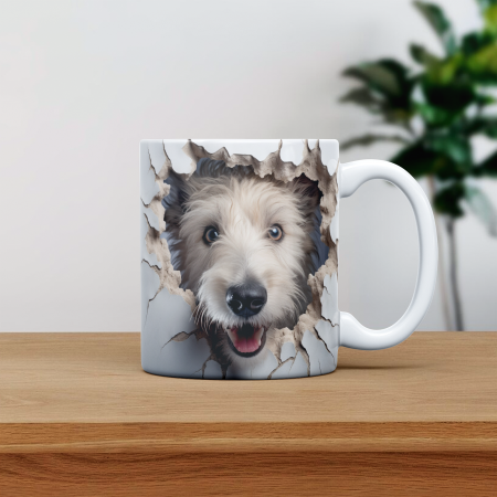 Cani emailate - Cana personalizata cu poza si nume Caine Irish Wolfhounds