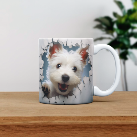 Cani termosensibile - Cana personalizata cu poza si nume Caine White Terriers