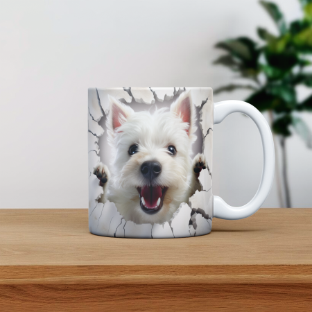 Cani emailate - Cana personalizata cu poza si nume Caine West Highland White Terriers