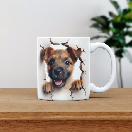 Cana personalizata cu poza si nume Caine Border Terriers