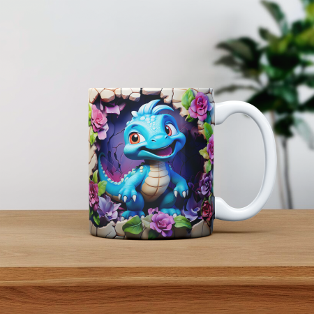 Cani pentru copii - Cana personalizata cu poza si nume Dinozaur