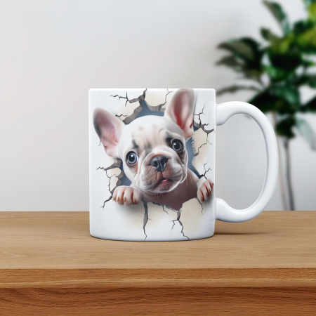 Cana personalizata cu poza si nume Caine French Bulldog