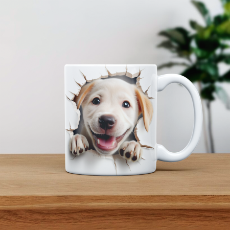 Cana personalizata cu poza si nume Caine Labrador Retriever