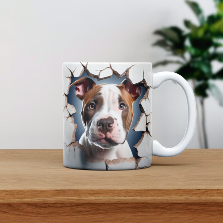 Cani termosensibile - Cana personalizata cu poza si nume Caine American Staffordshire Terriers