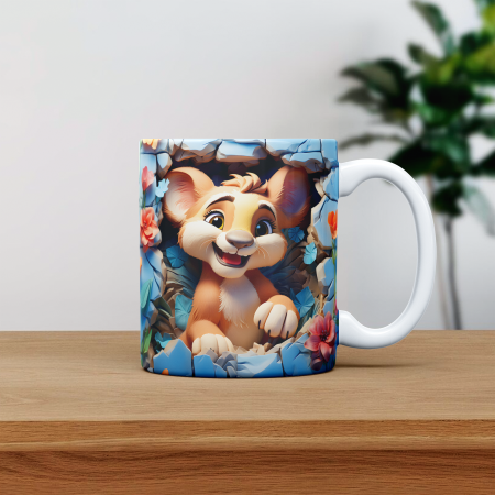 Cani pentru copii - Cana personalizata cu poza si nume Leu
