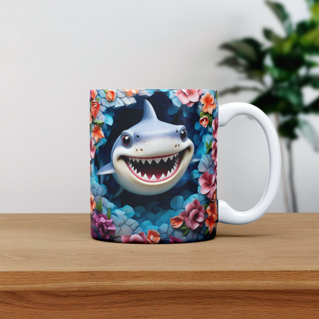 Cani pentru copii - Cana personalizata cu poza si nume Rechin