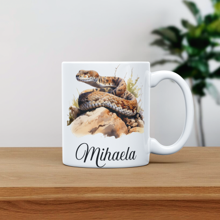 Cana personalizata cu poza si nume Sarpe