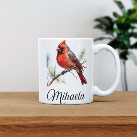 Cana personalizata cu poza si nume Pasare