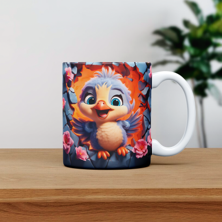Cani emailate - Cana personalizata cu poza Pui 3D