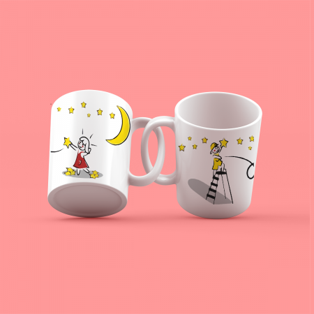 Cani emailate - Cani personalizate pentru cuplu Catch stars for you