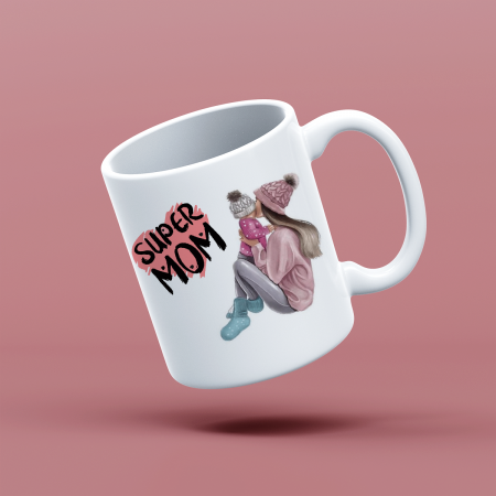 Cani emailate - Cana personalizata cu mesaj Super mommy