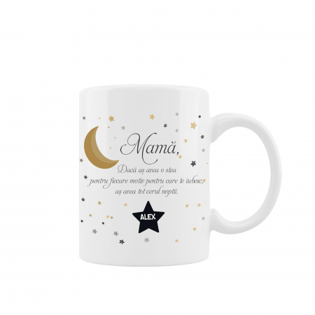 Cani albe si colorate - Cana personalizata cu mesaj pentru mama