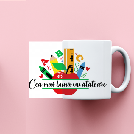 Cana personalizata cu mesaj si nume Cea mai buna invatatoare [1]