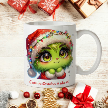 Cani termosensibile - Cana personalizata cu nume de Craciun Baby Grinch