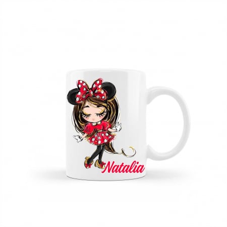Cana personalizata cu nume model Minnie