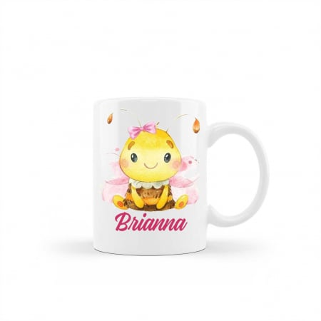 Cana personalizata cu nume model albina fetita