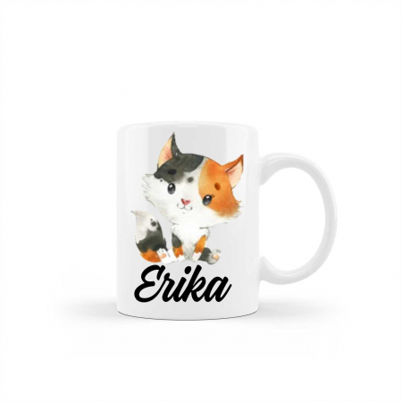 Cana personalizata cu nume model pisica