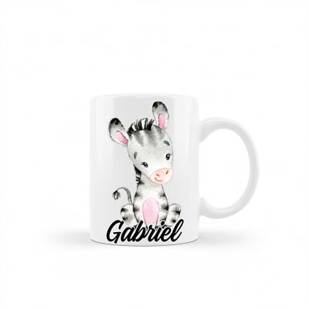 Cana personalizata cu nume model zebra