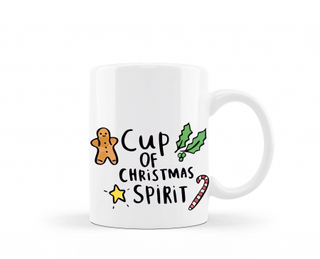 Cani albe si colorate - Cana personalizata de Craciun cup of Christmas Spirit