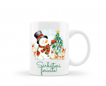 Cana personalizata de Craciun om de zapada cu brad [1]
