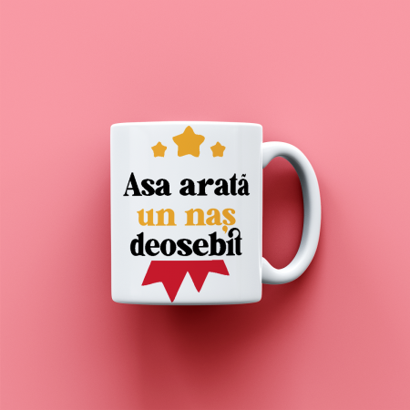 Cani albe si colorate - Cana personalizata Asa arata un nas deosebit
