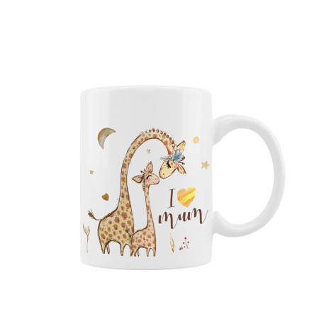 Cani albe si colorate - Cana personalizata I love mom